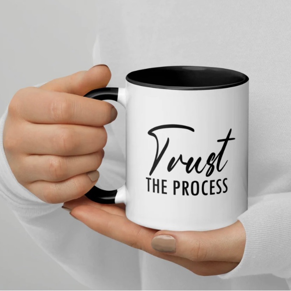 Black Custom Graphic Drinkware "Trust the Process" Mug